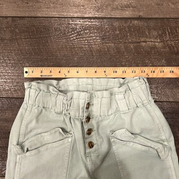 BP Women's High Waist Paperbag Ankle Twill Pants Light Lime Size 28 - Picture 4 of 12